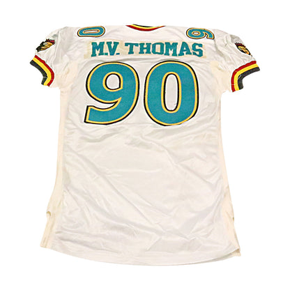 Mark Thomas Memphis Maniax 2001 Game Used Away Jersey Size 50 +2 Linemen Cut