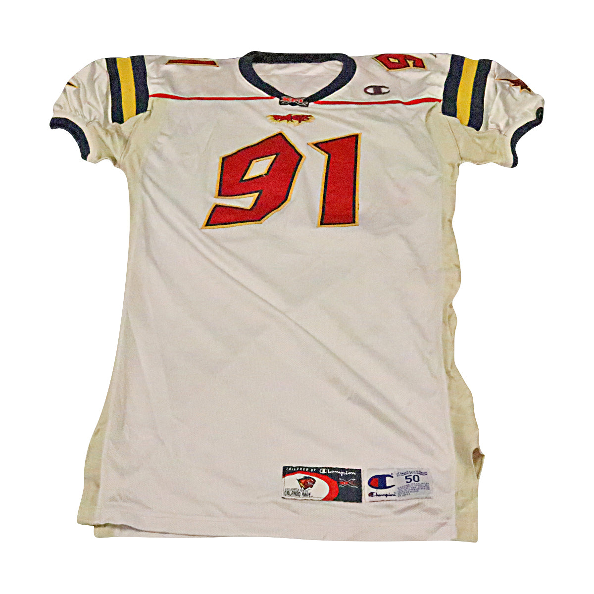 Sedrick Clark Orlando Rage 2001 Game Used Away Jersey Size 50 +2