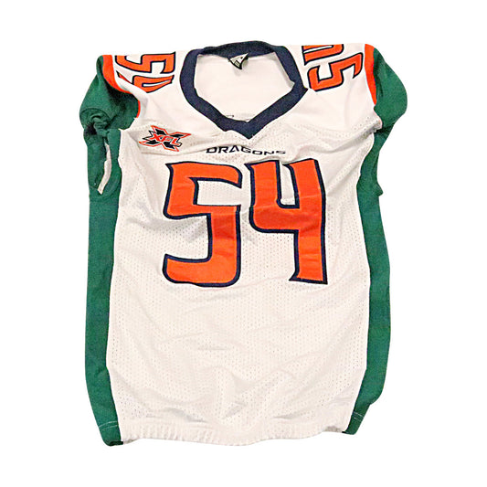 Korey Toomer Seattle Dragons 2020 Game Issued Away Jersey L In White - Front View