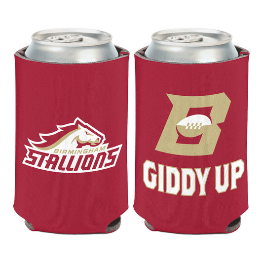 Birmingham Stallions Can Cooler In Red - Front & Back View