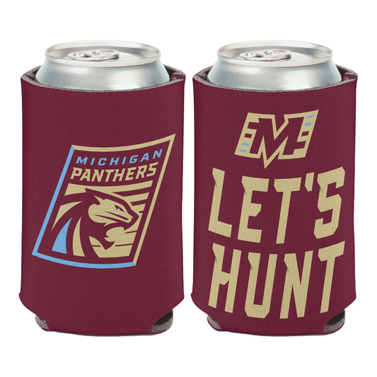 Michigan Panthers Can Cooler In Red - Front & Back View