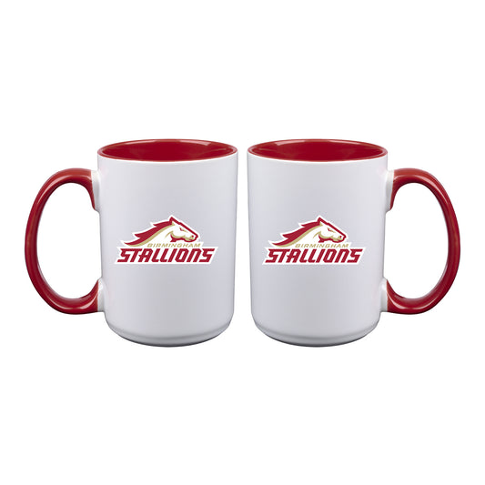 Birmingham Stallions 15 oz Coffee Mug In White - Front View