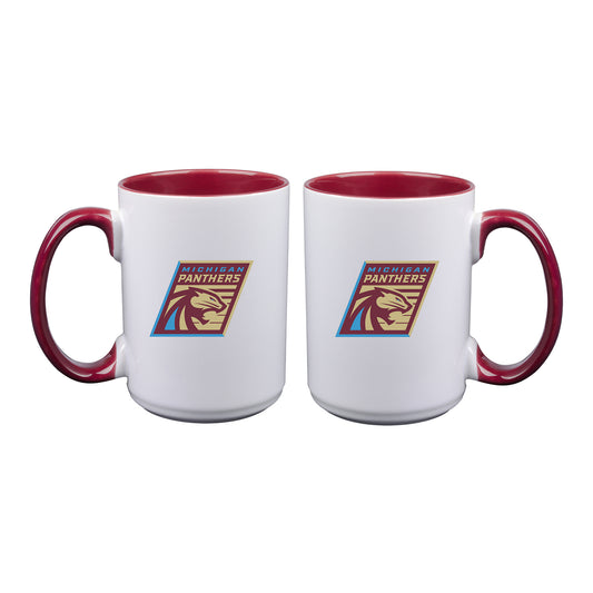 Michigan Panthers 15 oz Coffee Mug In White - Front View