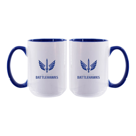 St. Louis Battlehawks 15 oz Coffee Mug In White - Front View