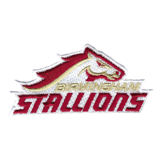 Birmingham Stallions Primary Logo Patch In Red & White - Front View