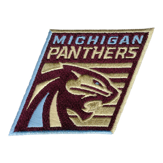 Michigan Panthers Primary Logo Patch In Blue & Red - Front View