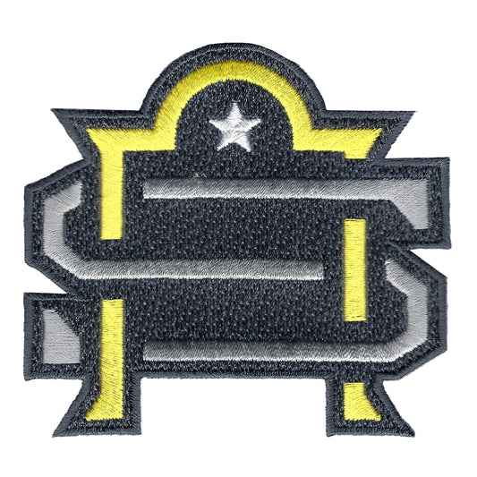 San Antonio Brahmas Secondary Logo Patch In Grey & Yellow - Front View