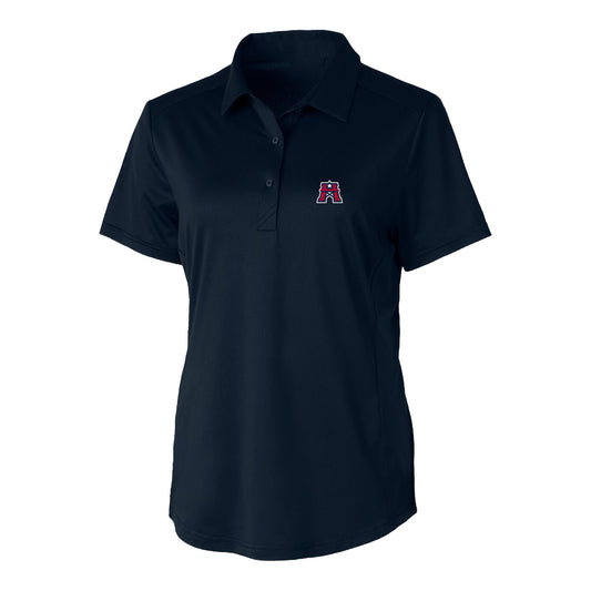 Houston Roughnecks Cutter & Buck Prospect Textured Stretch Women's Polo In Navy - Front View