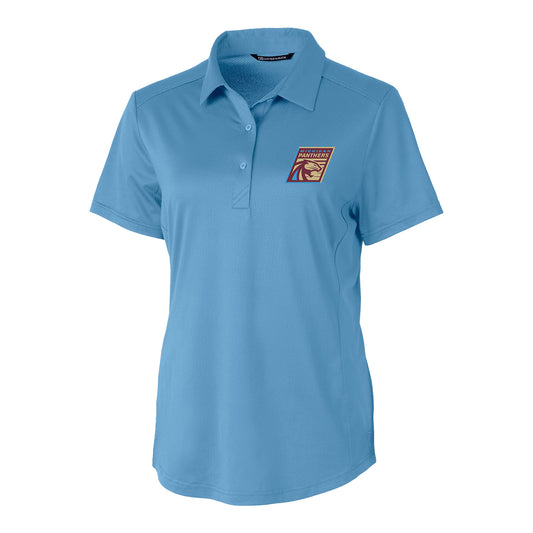 Michigan Panthers Cutter & Buck Prospect Textured Stretch Women's Polo In Blue - Front View