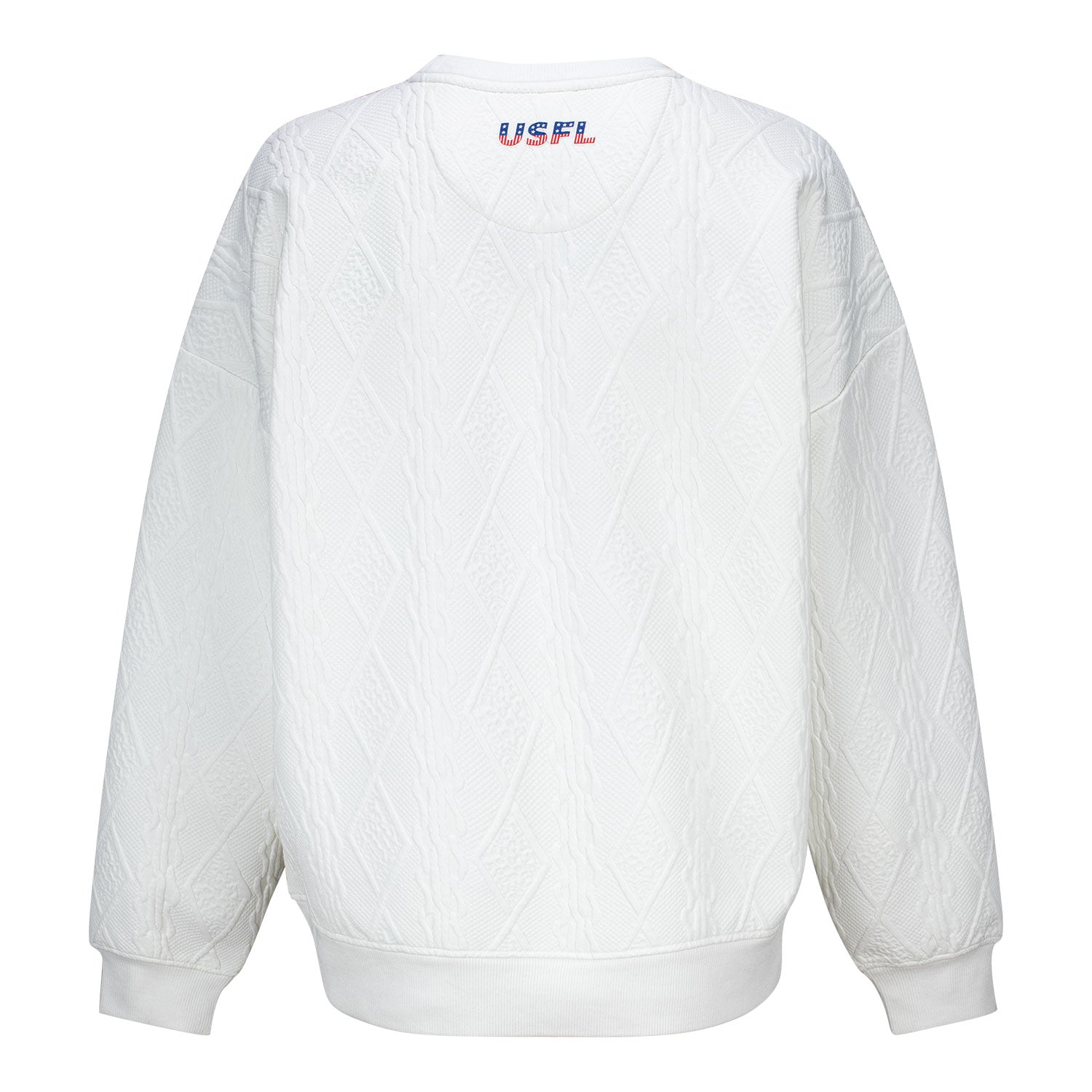 Women's MSX by Michael Strahan Memphis Showboats Crewneck In White - Back View