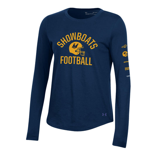 Under Armour Memphis Showboats Women's Long Sleeve T-Shirt In Blue - Front View
