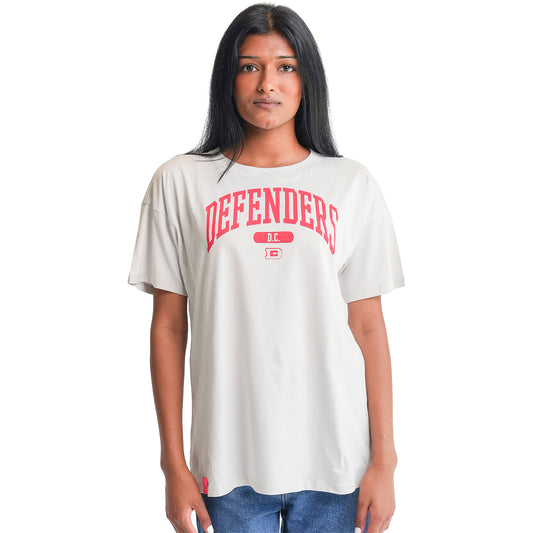 D.C. Defenders Lusso Women's Oversized T-Shirt In Grey - Front View