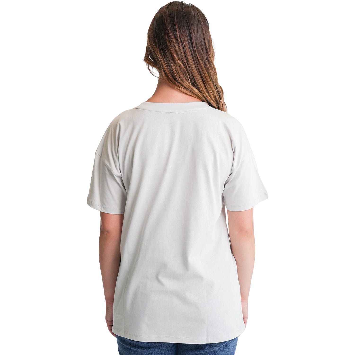 Michigan Panthers Lusso Women's Oversized T-Shirt In Grey - Back View