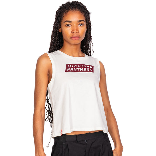 Michigan Panthers Lusso Women's Oversized Tank In Grey - Front View