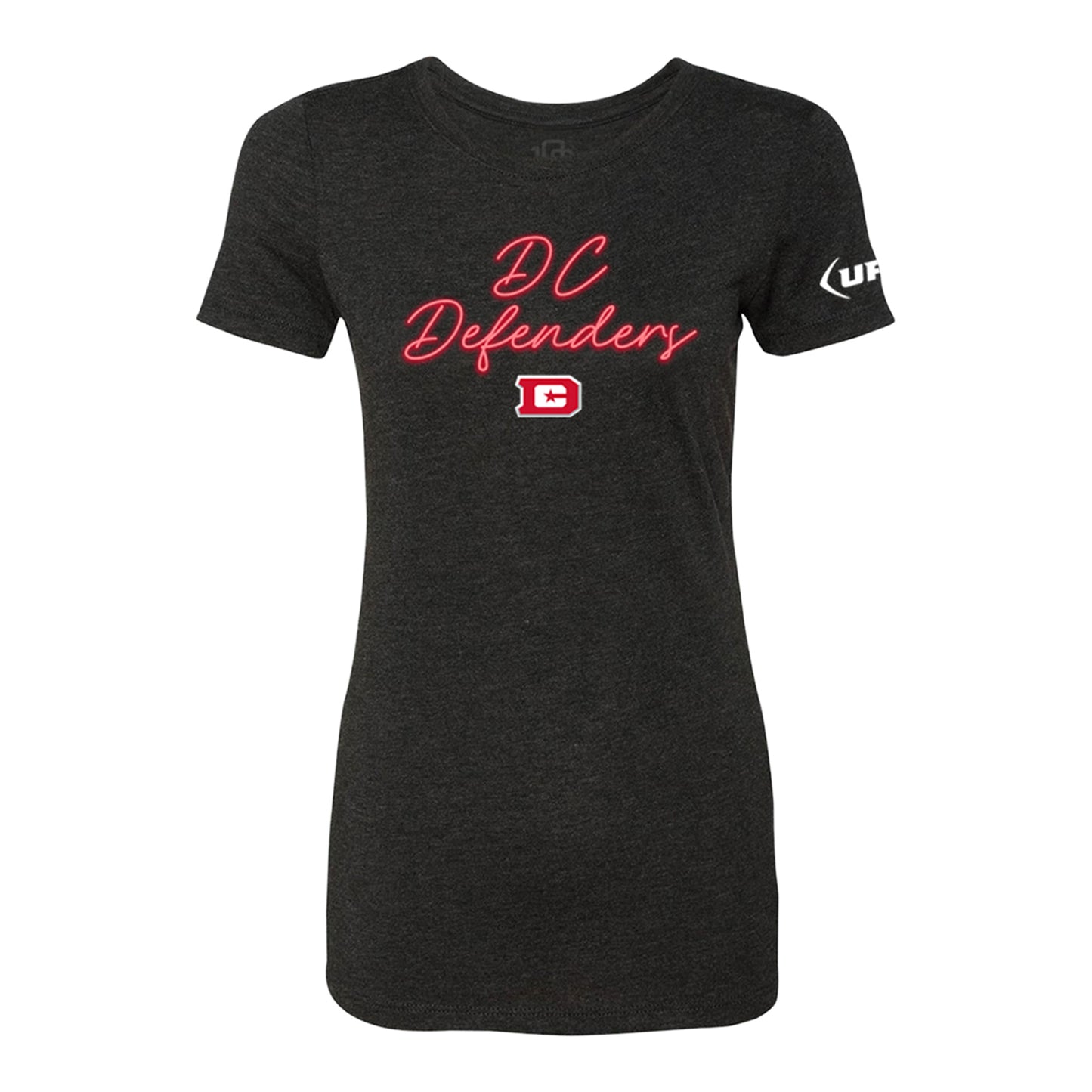 D.C. Defenders Ladies Neon T-Shirt In Black - Front View