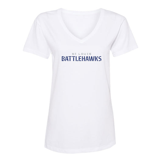 St. Louis Battlehawks Ladies T-Shirt In White - Front View