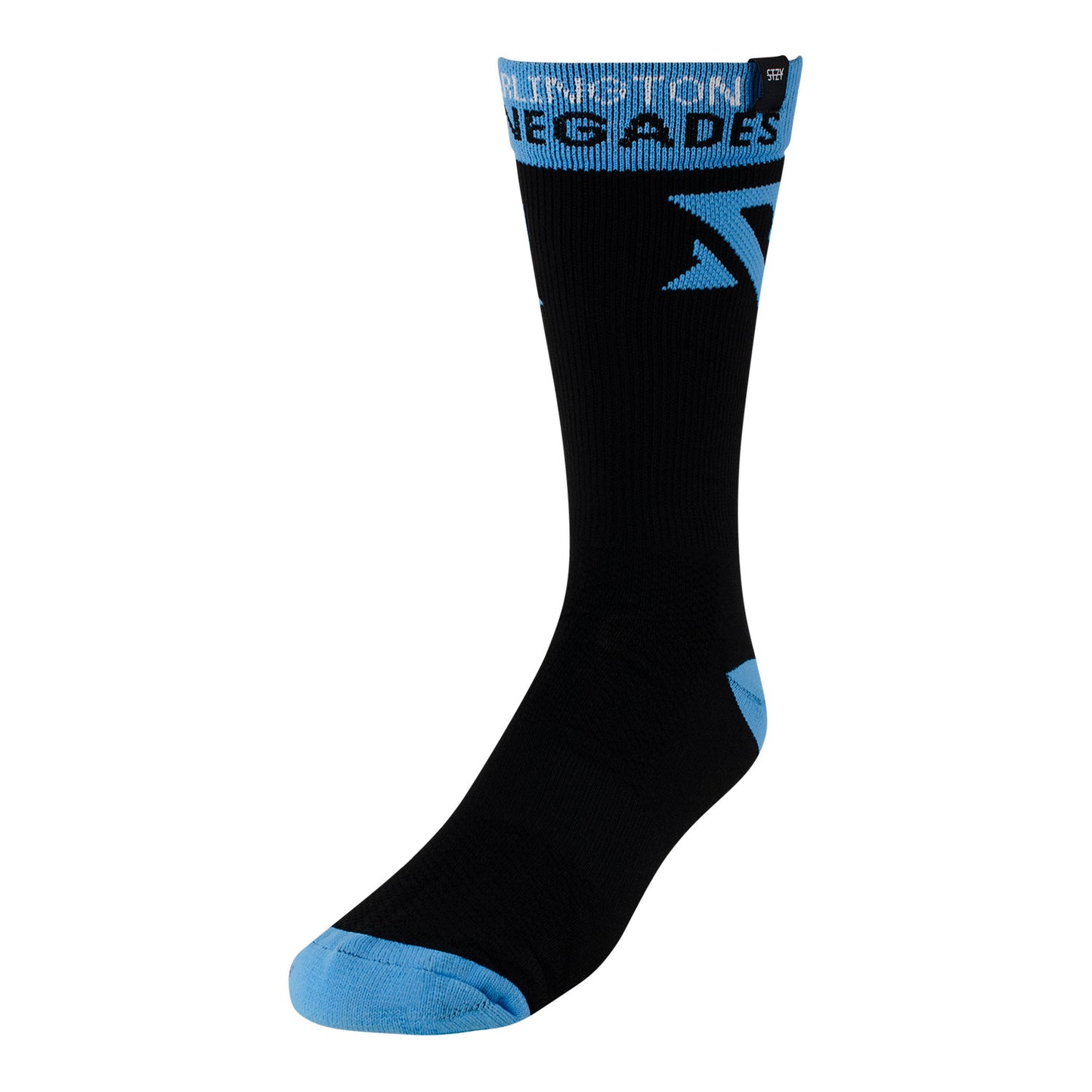 Arlington Renegades Stzy Socks In Black & Blue - Front Left View