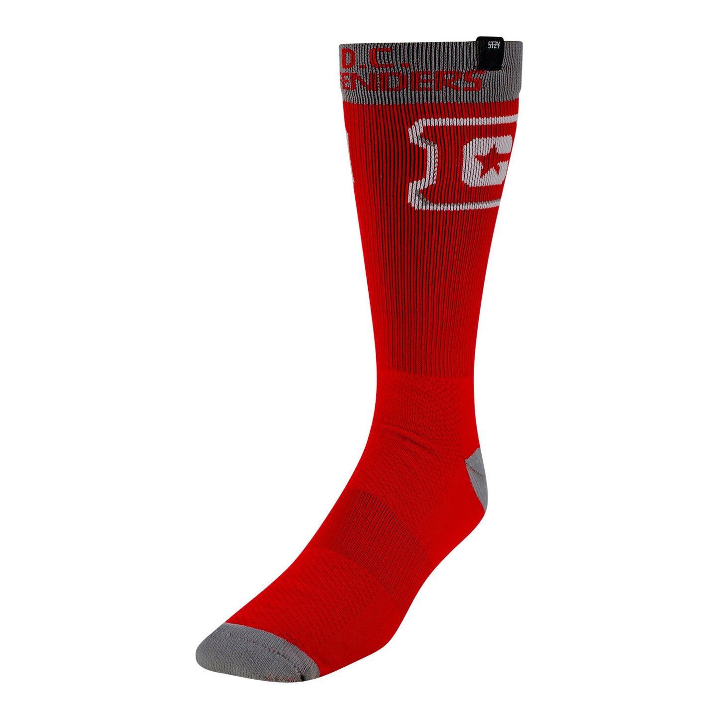 D.C. Defenders Stzy Socks In Red & Grey - Front Left View