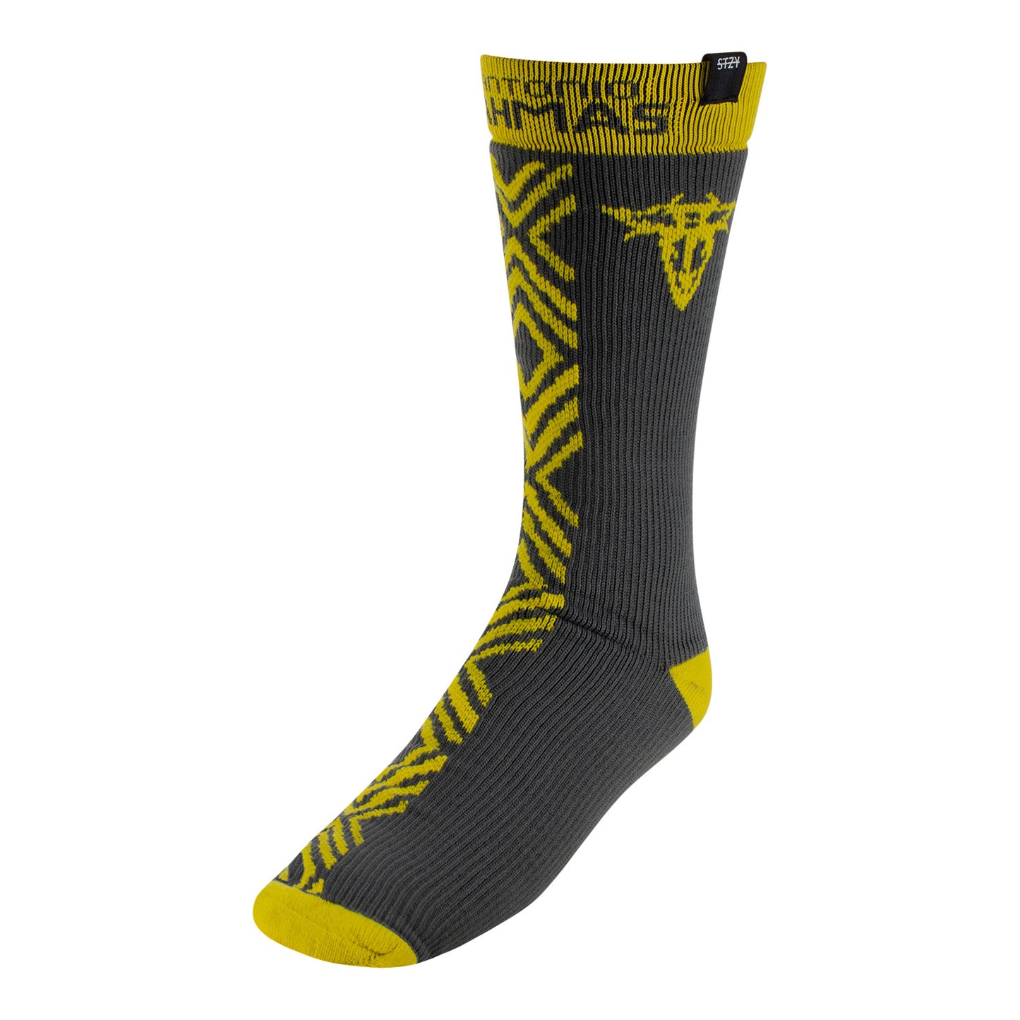 San Antonio Brahmas Stzy Socks In Yellow & Grey - Front Left View