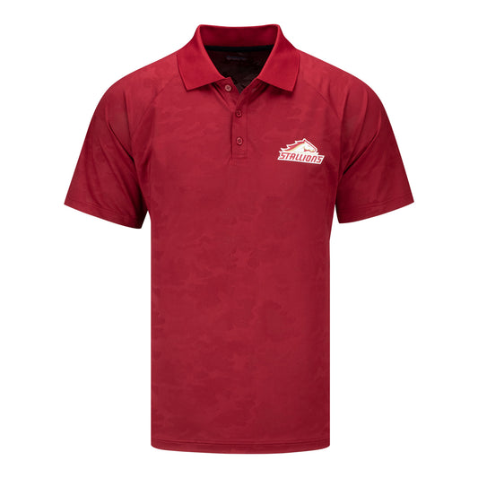 Birmingham Stallions Golf Polo In Red - Front View