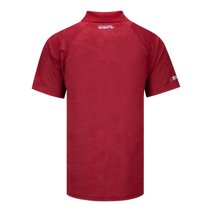 Birmingham Stallions Golf Polo In Red - Back View