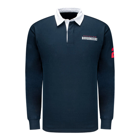 Houston Roughnecks Rugby Polo In Blue - Front View