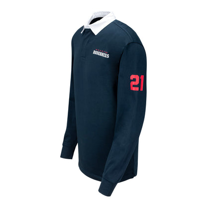 Houston Roughnecks Rugby Polo In Blue - Left Side View