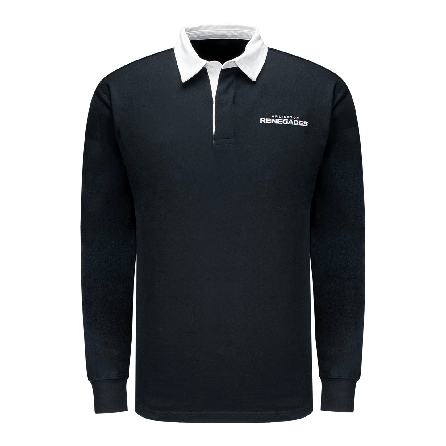 Arlington Renegades Striped Rugby Polo In Black - Front View