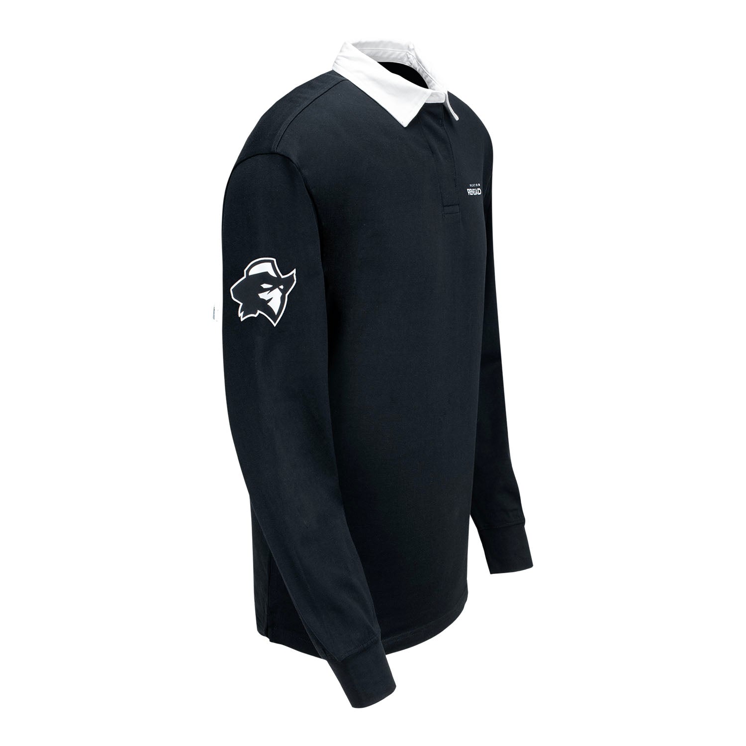 Arlington Renegades Striped Rugby Polo In Black - Right Side View