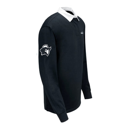 Arlington Renegades Striped Rugby Polo In Black - Right Side View