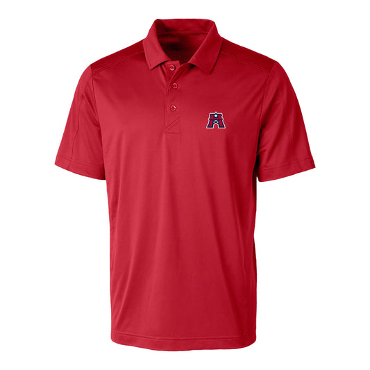 Houston Roughnecks Cutter & Buck Prospect Textured Stretch Polo In Red - Front View