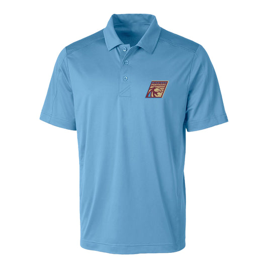 Michigan Panthers Cutter & Buck Prospect Textured Stretch Polo In Blue - Front View