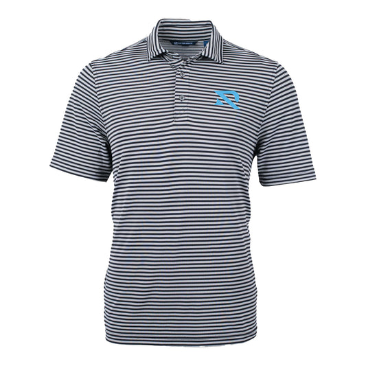 Arlington Renegades Cutter & Buck Virtue Eco Pique Stripe Recycled Polo In Grey - Front View