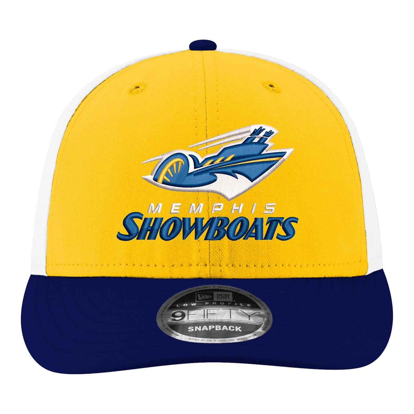 New Era Memphis Showboats Low Profile 950 Snapback Hat In Yellow - Front View