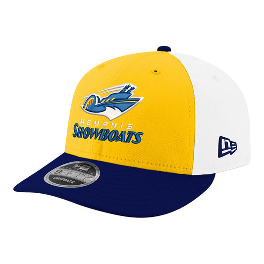 New Era Memphis Showboats Low Profile 950 Snapback Hat In Yellow - Front Left View