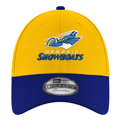 New Era Memphis Showboats 940 Stretch Snap Hat In Yellow - Front View