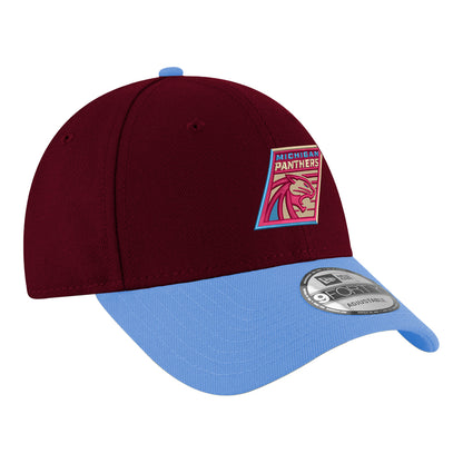 New Era 9FORTY Michigan Panthers Two Tone Stretch Snap Hat In Red - Front Right View