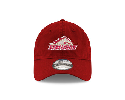 New Era 9TWENTY Birmingham Stallions Adjustable Hat In Red - Front View