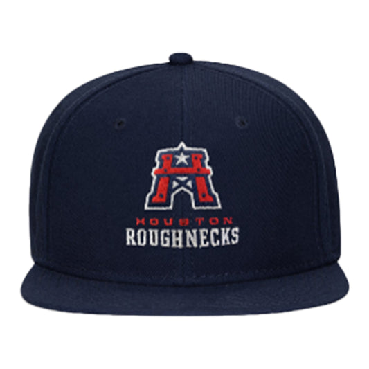 Houston Roughnecks Snapback Hat In Navy - Front View