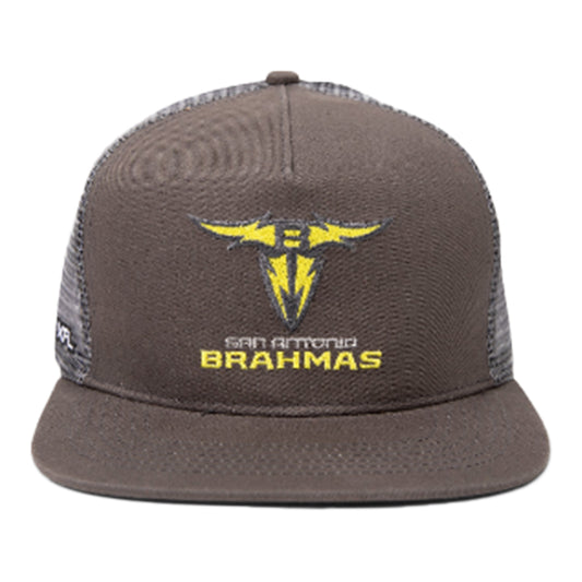 San Antonio Brahmas Trucker Hat In Grey - Front View