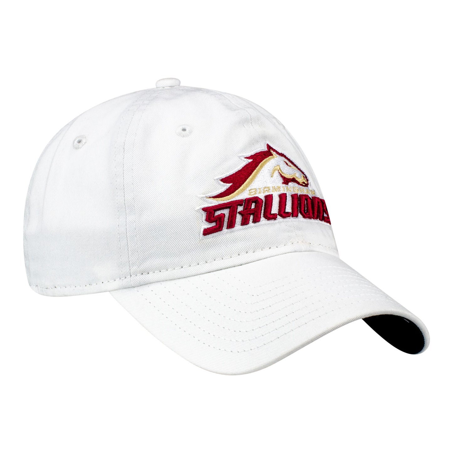 New Era 9TWENTY Birmingham Stallions Adjustable Hat In White - Angled Right Side View