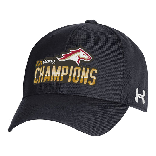 Birmingham Stallions Under Armour 2024 Champions Hat In Black - Front View