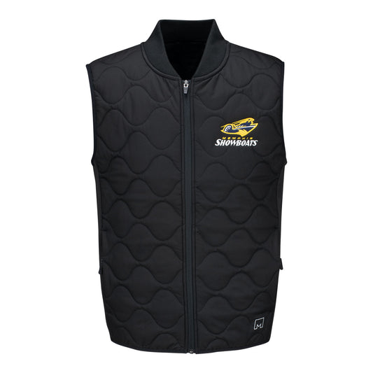 MSX by Michael Strahan Memphis Showboats Quilted Vest In Black - Front View