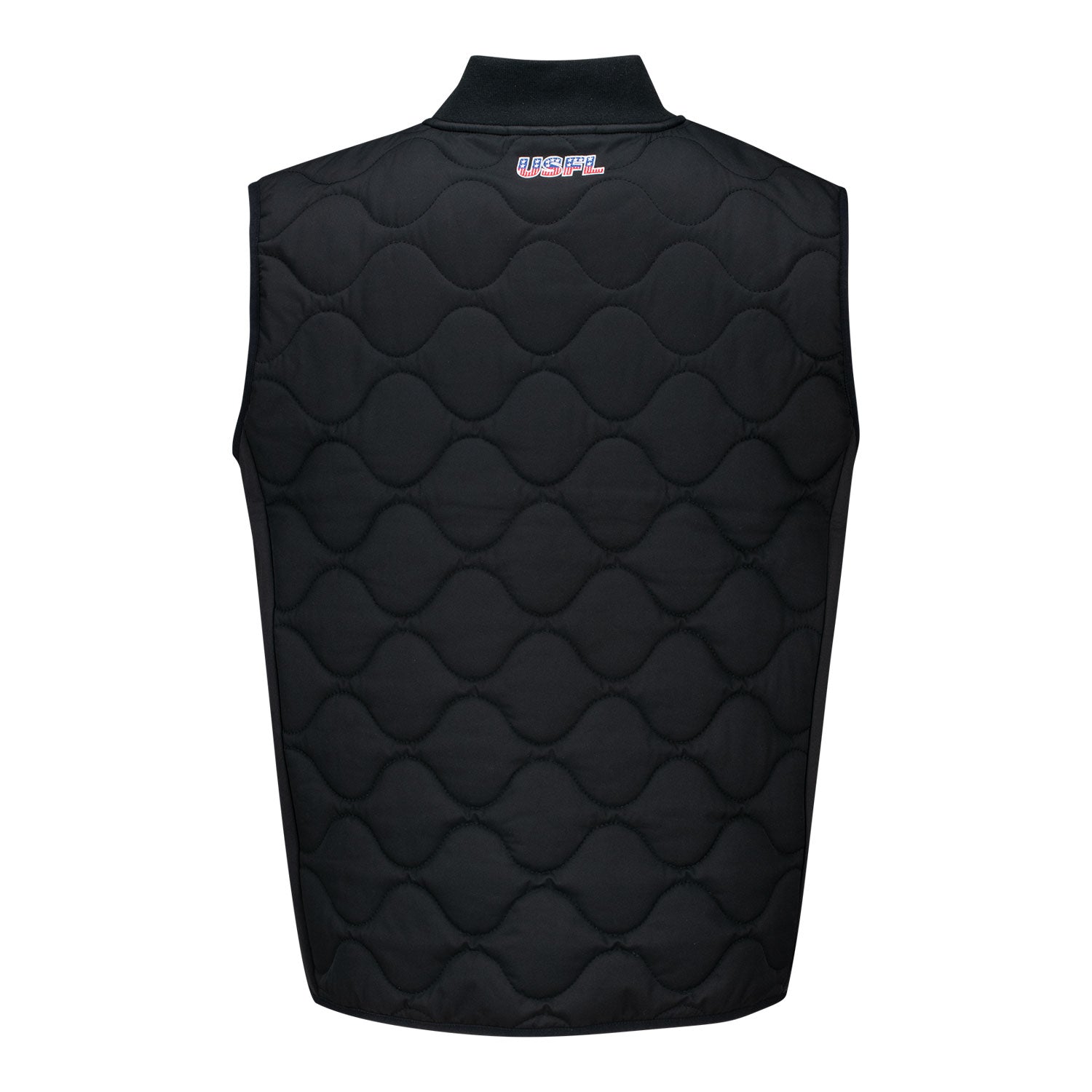 MSX by Michael Strahan Michigan Panthers Quilted Vest In Black - Back View