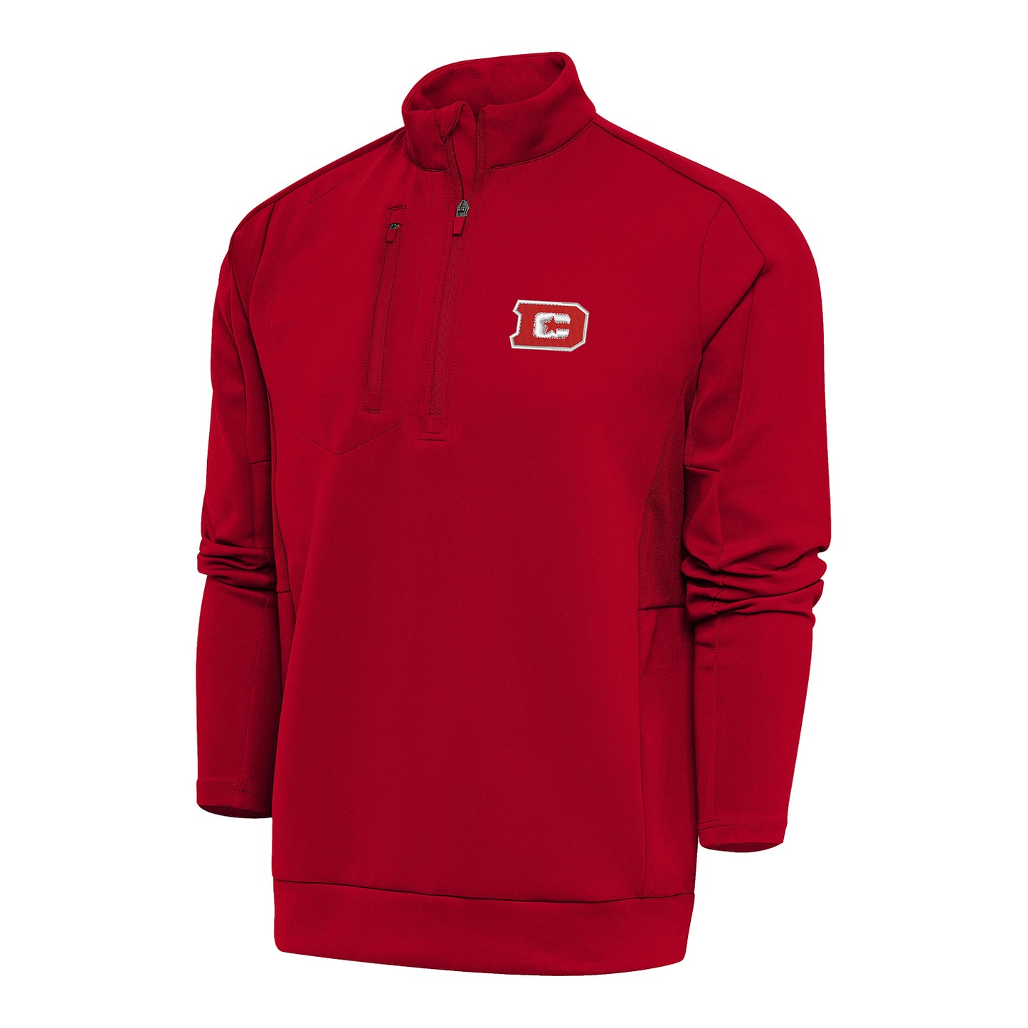 Antigua DC Defenders Generation 1/4 Zip Pullover In Red - Front View