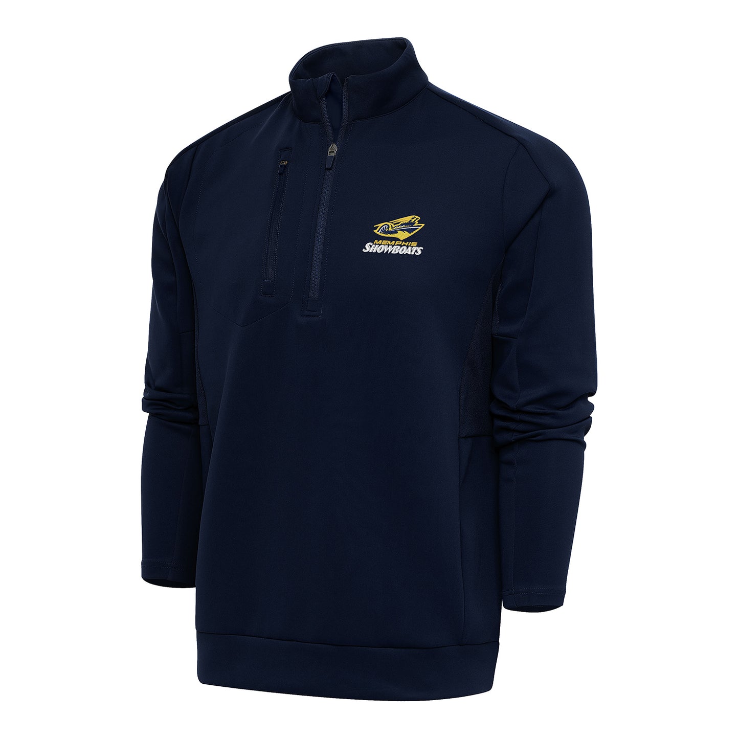 Antigua Memphis Showboats Generation 1/4 Zip Pullover In Black - Front View