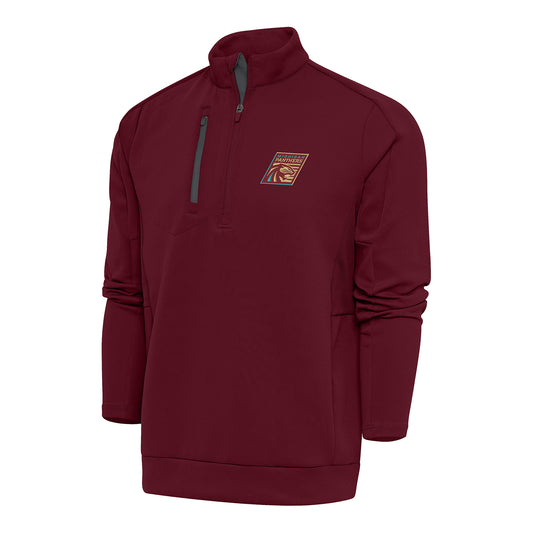 Antigua Michigan Panthers Generation 1/4 Zip Pullover In Maroon - Front View