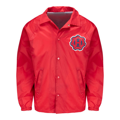 Houston Roughnecks Coaches Football Jacket In Red - Front View