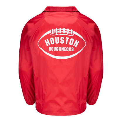 Houston Roughnecks Coaches Football Jacket In Red - Back View