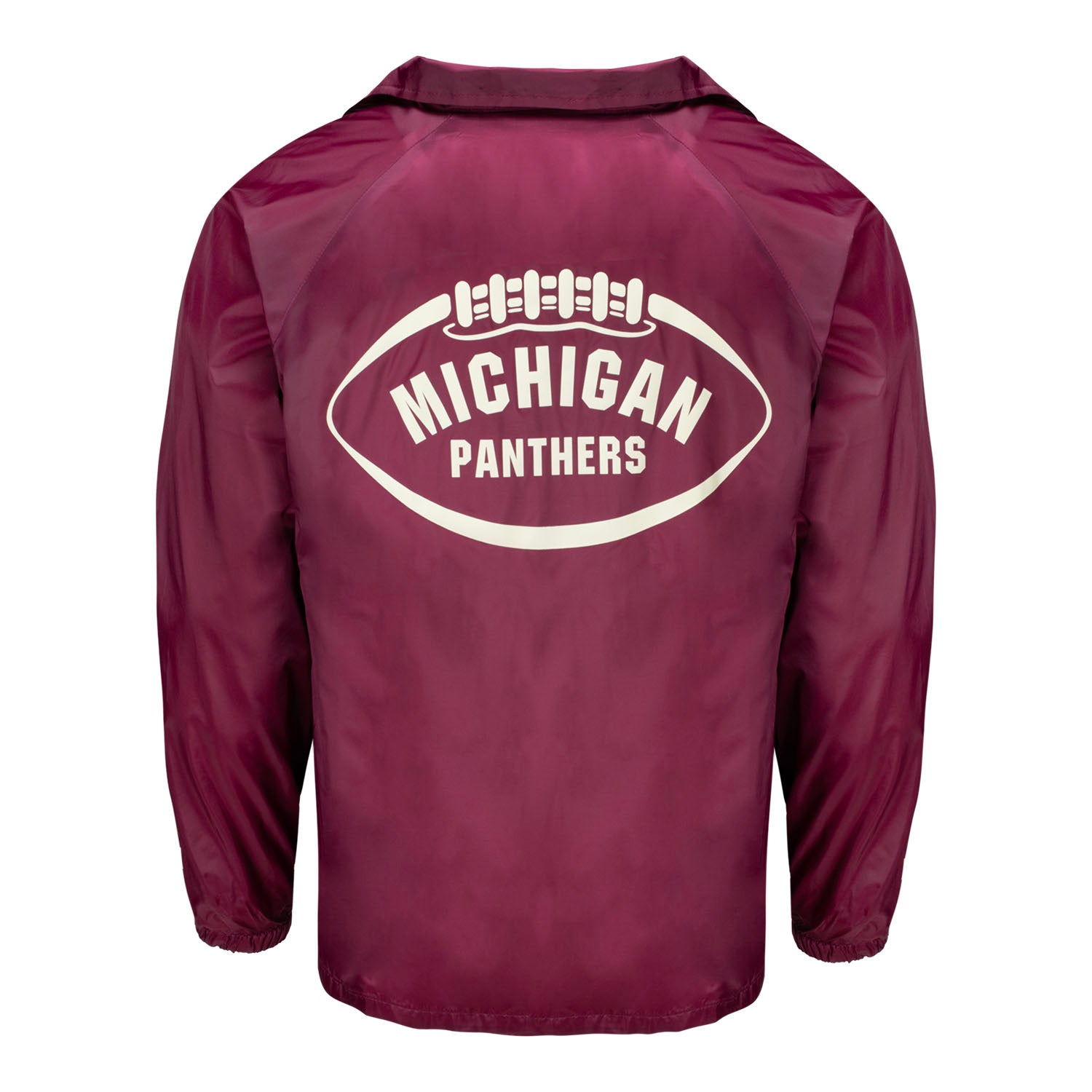 Michigan Panthers Coaches Football Jacket In Red - Back View